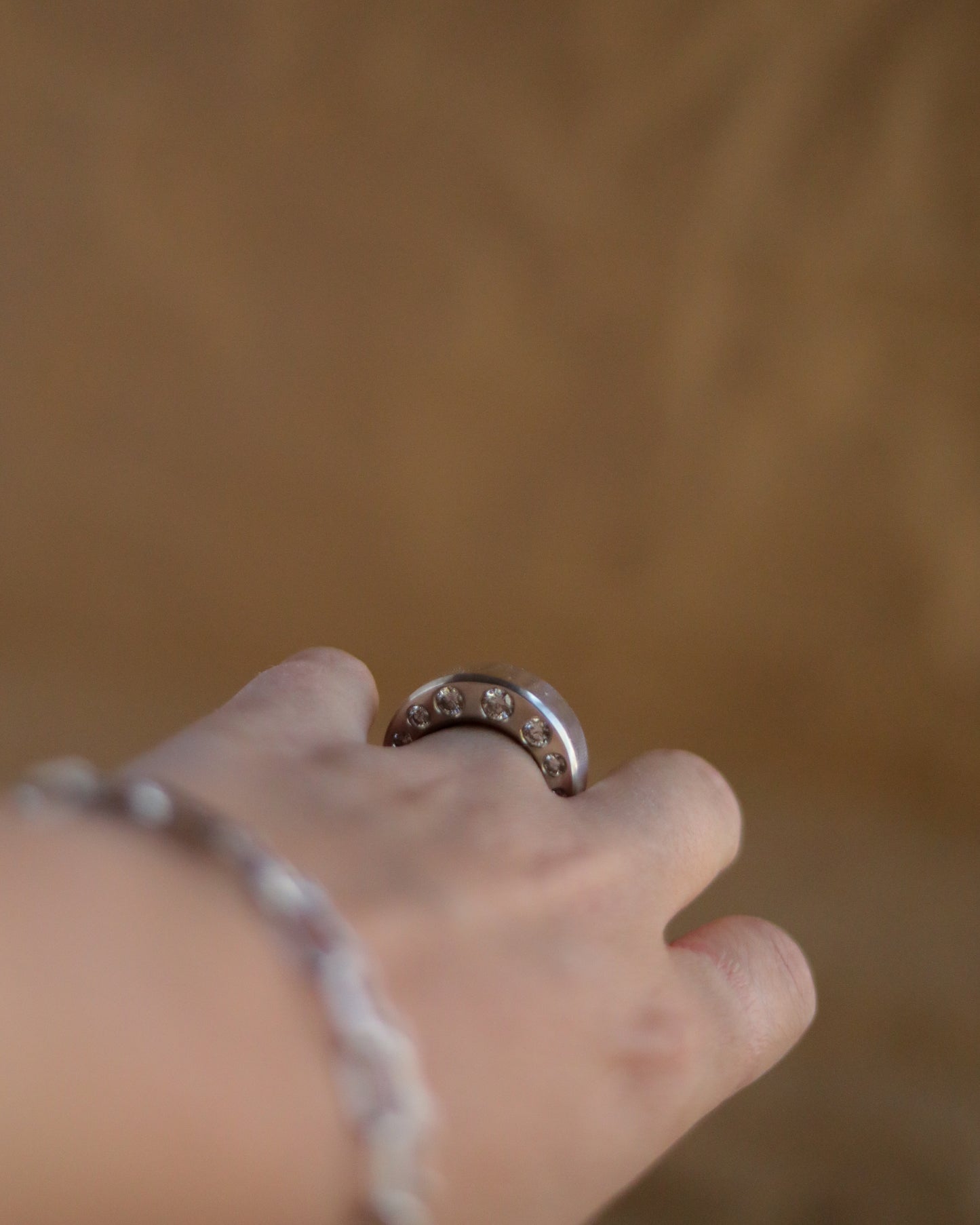 Swiss Cheese Bevel Ring