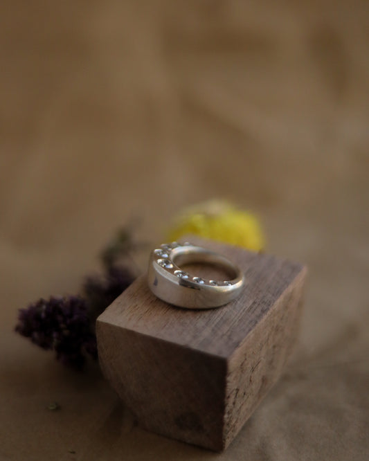 Swiss Cheese Bevel Ring