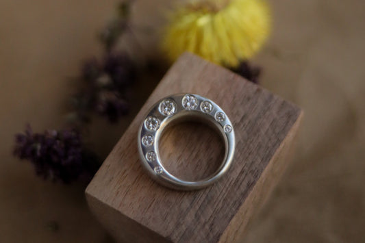 Swiss Cheese Bevel Ring